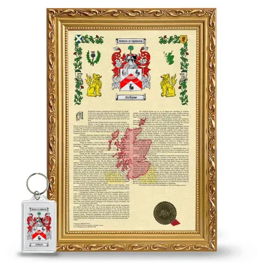 Aichyne Framed Armorial History and Keychain - Gold