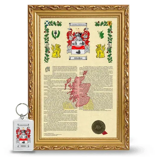 Ailardyce Framed Armorial History and Keychain - Gold