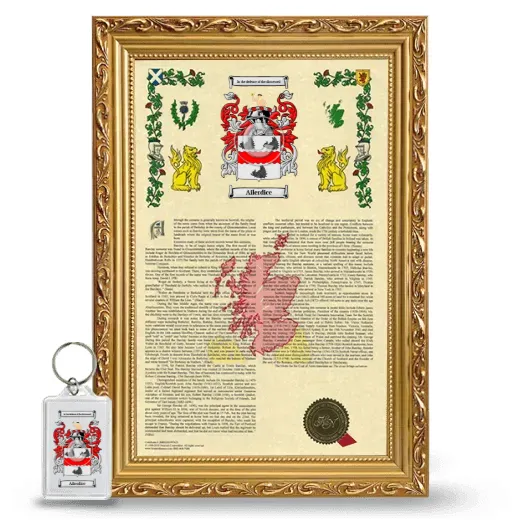 Ailerdice Framed Armorial History and Keychain - Gold