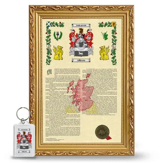 Aillysom Framed Armorial History and Keychain - Gold