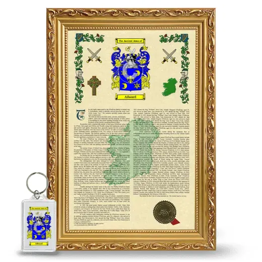 Ailward Framed Armorial History and Keychain - Gold