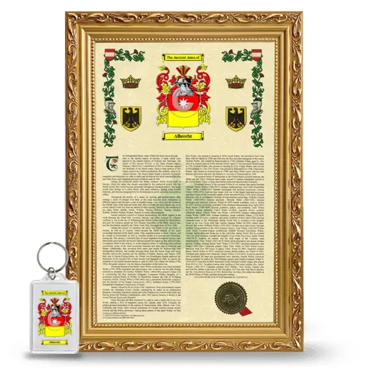 Albrecht Framed Armorial History and Keychain - Gold