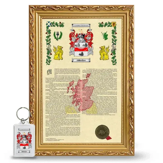 Aldardyse Framed Armorial History and Keychain - Gold