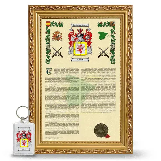 Alfons Framed Armorial History and Keychain - Gold