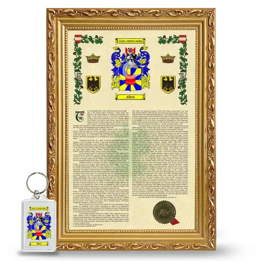 Aliers Framed Armorial History and Keychain - Gold