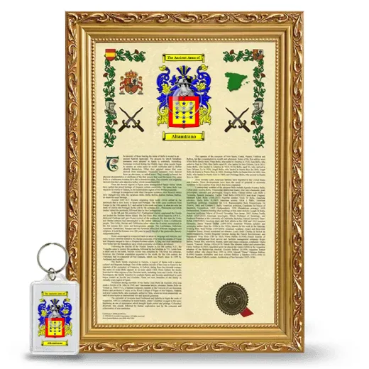 Altamirano Framed Armorial History and Keychain - Gold