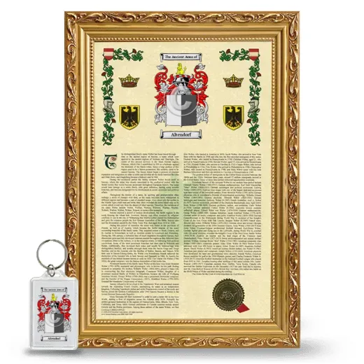 Altendorf Framed Armorial History and Keychain - Gold