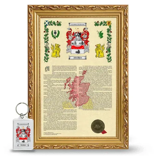 Alterdyce Framed Armorial History and Keychain - Gold