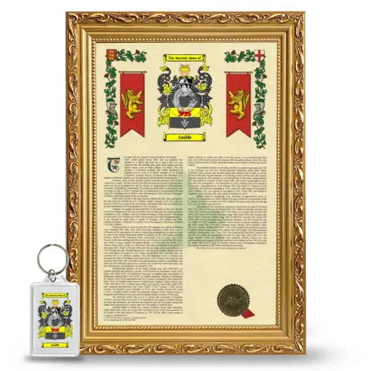 Amble Framed Armorial History and Keychain - Gold