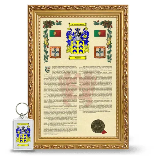 Amero Framed Armorial History and Keychain - Gold