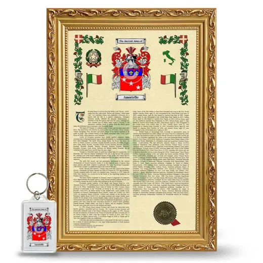 Amoriello Framed Armorial History and Keychain - Gold