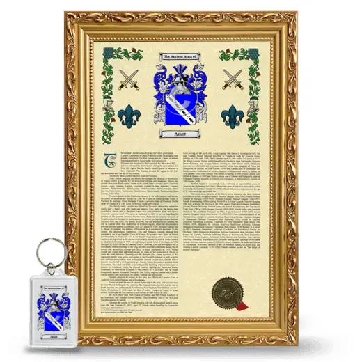 Amot Framed Armorial History and Keychain - Gold