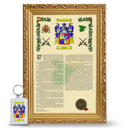 Anchieta Framed Armorial History and Keychain - Gold