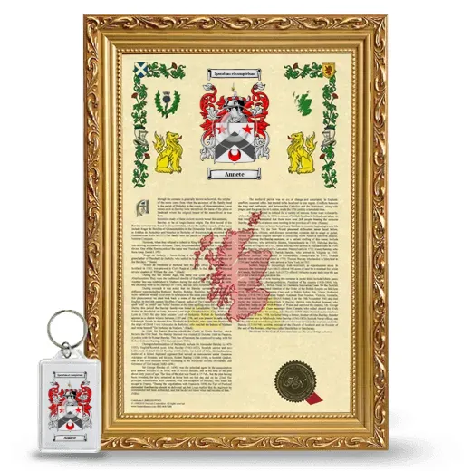 Annete Framed Armorial History and Keychain - Gold
