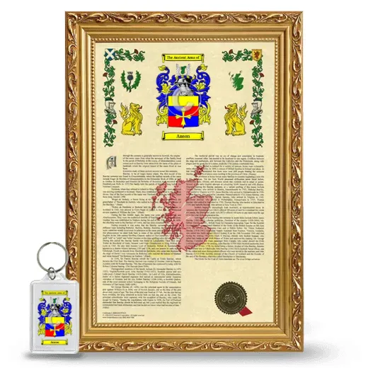 Anson Framed Armorial History and Keychain - Gold