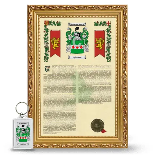 Apletown Framed Armorial History and Keychain - Gold