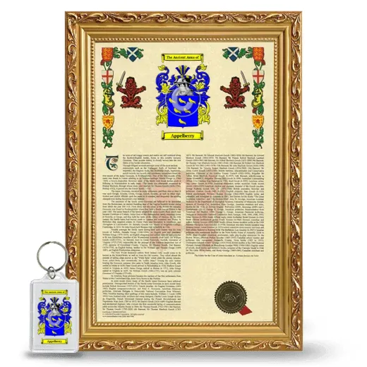 Appelberry Framed Armorial History and Keychain - Gold