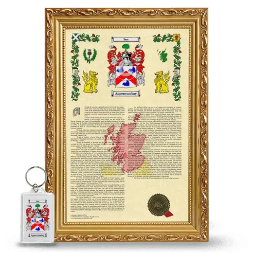 Appercrumbay Framed Armorial History and Keychain - Gold