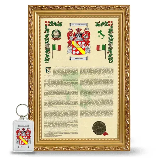 Ardisson Framed Armorial History and Keychain - Gold