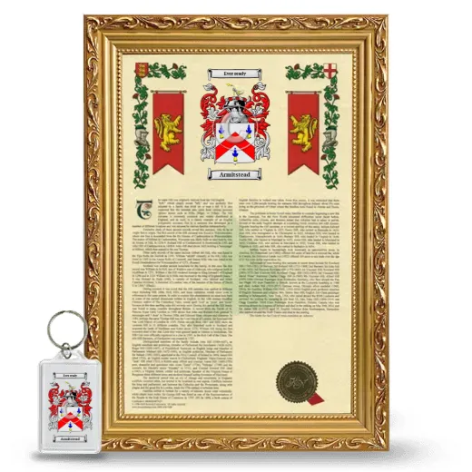 Armitstead Framed Armorial History and Keychain - Gold