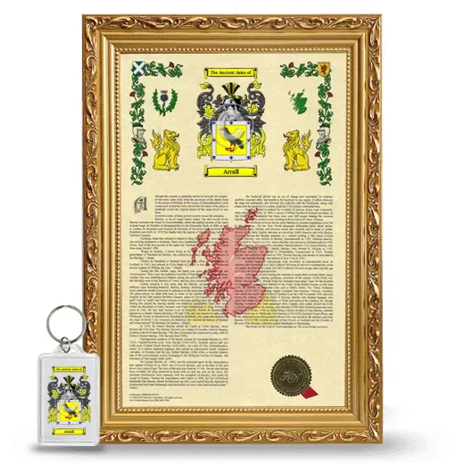 Arrall Framed Armorial History and Keychain - Gold