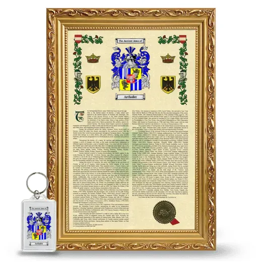 Arthofer Framed Armorial History and Keychain - Gold