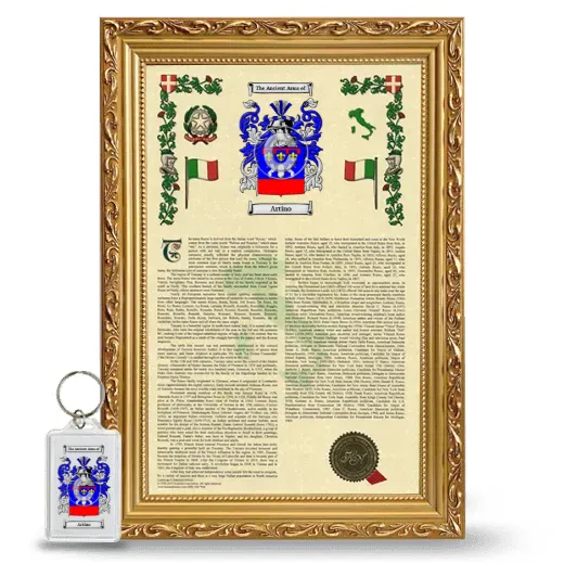 Artino Framed Armorial History and Keychain - Gold