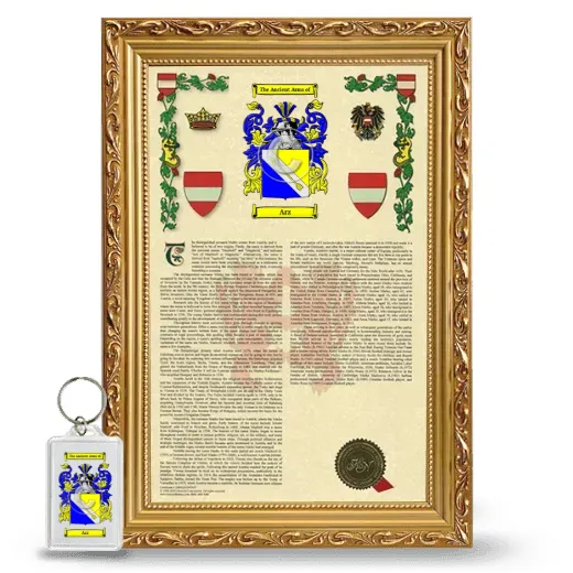 Arz Framed Armorial History and Keychain - Gold