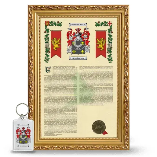 Attenborrow Framed Armorial History and Keychain - Gold