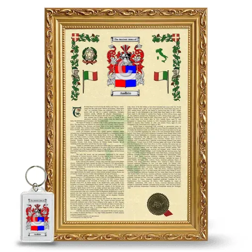 Audisio Framed Armorial History and Keychain - Gold