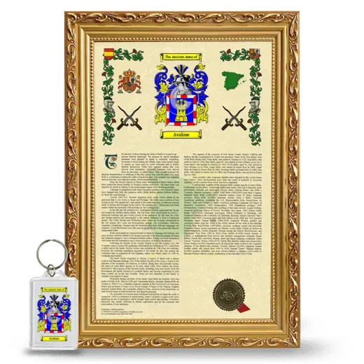 Avalose Framed Armorial History and Keychain - Gold
