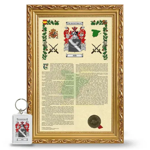 Aziz Framed Armorial History and Keychain - Gold