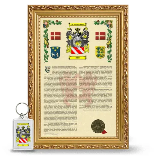 Böer Framed Armorial History and Keychain - Gold