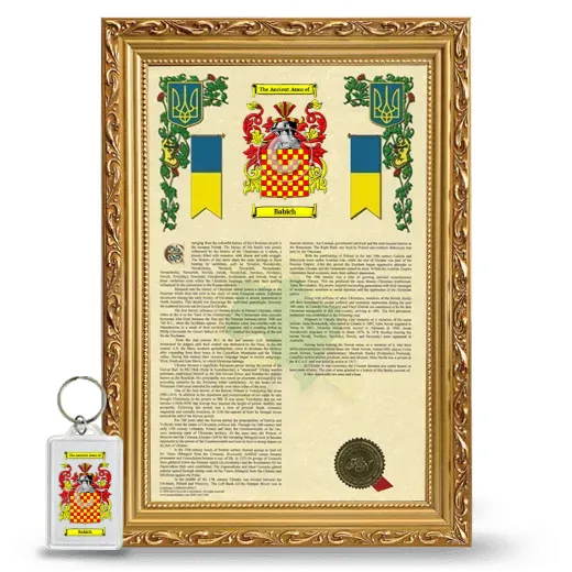 Babich Framed Armorial History and Keychain - Gold
