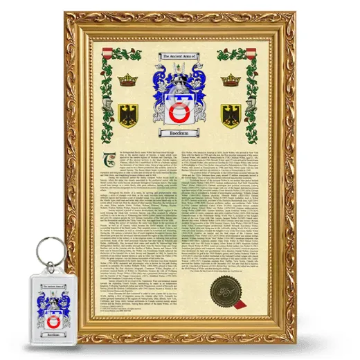 Bacckum Framed Armorial History and Keychain - Gold