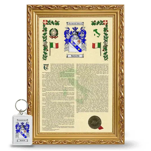 Baciocchi Framed Armorial History and Keychain - Gold