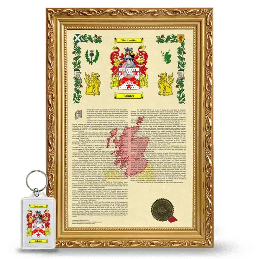 Bakster Framed Armorial History and Keychain - Gold