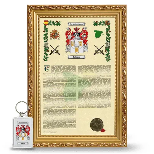 Balague Framed Armorial History and Keychain - Gold