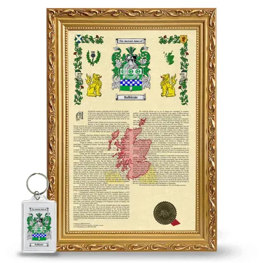 Balbirnie Framed Armorial History and Keychain - Gold