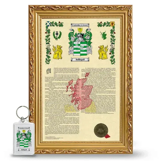 Ballingall Framed Armorial History and Keychain - Gold