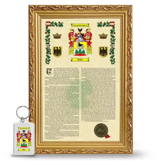 Balter Framed Armorial History and Keychain - Gold