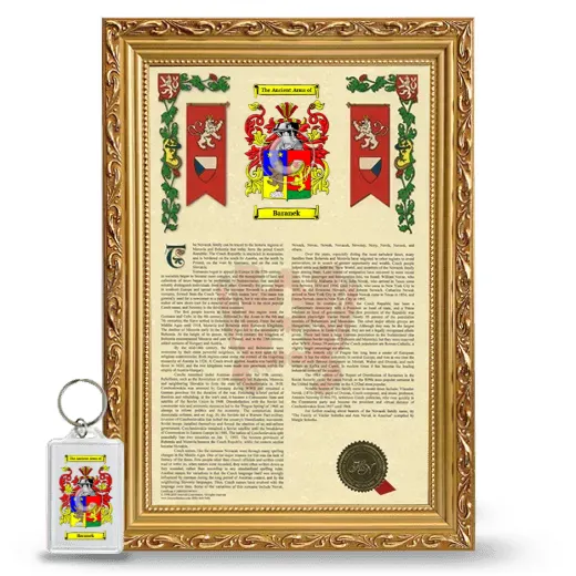 Baranek Framed Armorial History and Keychain - Gold