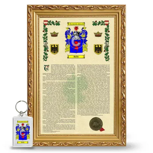 Barby Framed Armorial History and Keychain - Gold