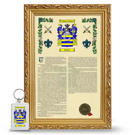 Baresse Framed Armorial History and Keychain - Gold