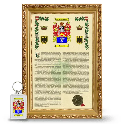 Barnard Framed Armorial History and Keychain - Gold