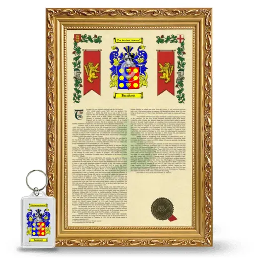 Barnicott Framed Armorial History and Keychain - Gold