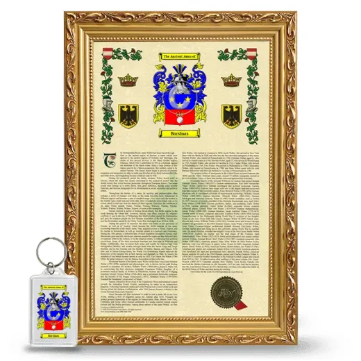 Barsinas Framed Armorial History and Keychain - Gold