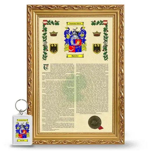 Barteler Framed Armorial History and Keychain - Gold