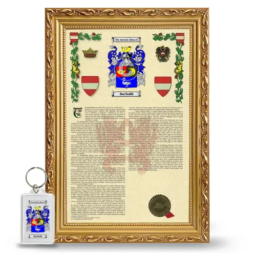 Bartholdi Framed Armorial History and Keychain - Gold