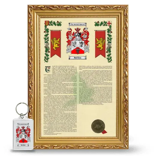 Bartlam Framed Armorial History and Keychain - Gold